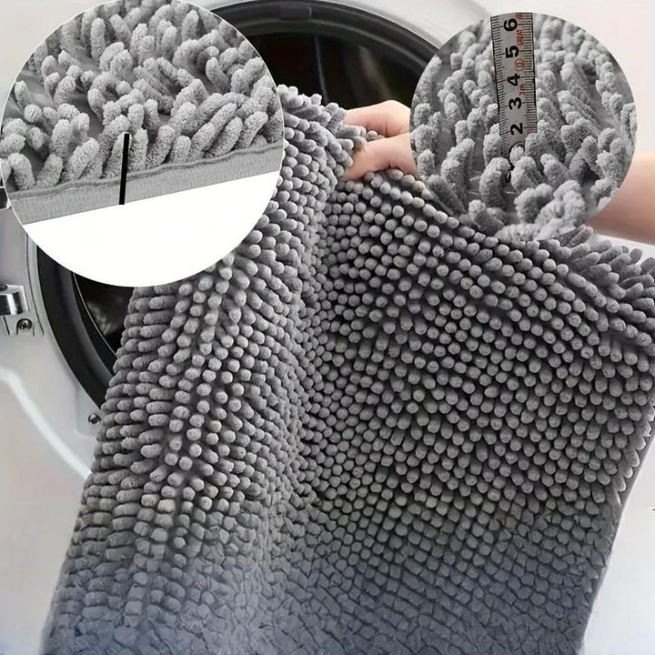 Non-Slip Chenille Dog Door Mat, Fast-Drying & Washable