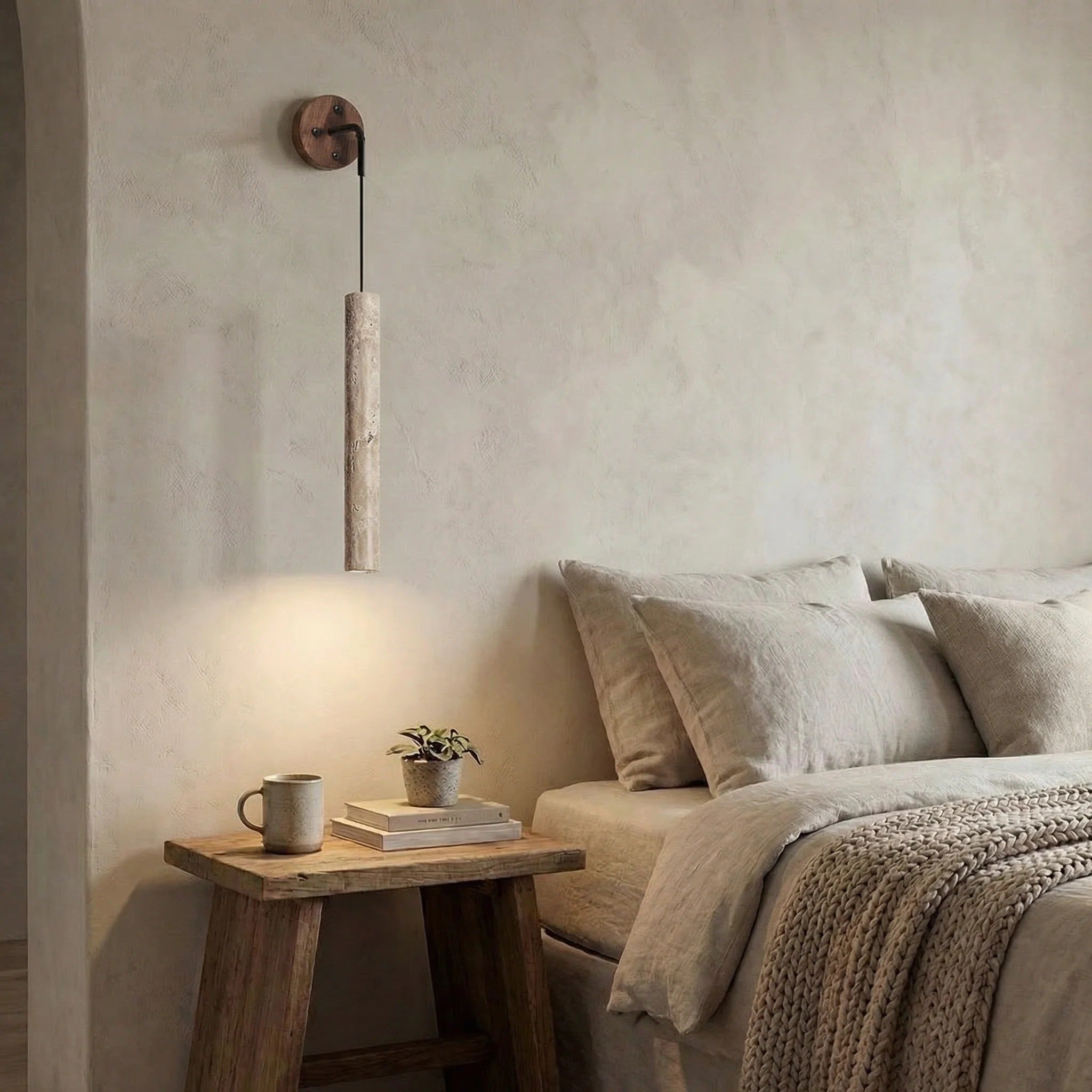 Travertine Tube Wall Lamp