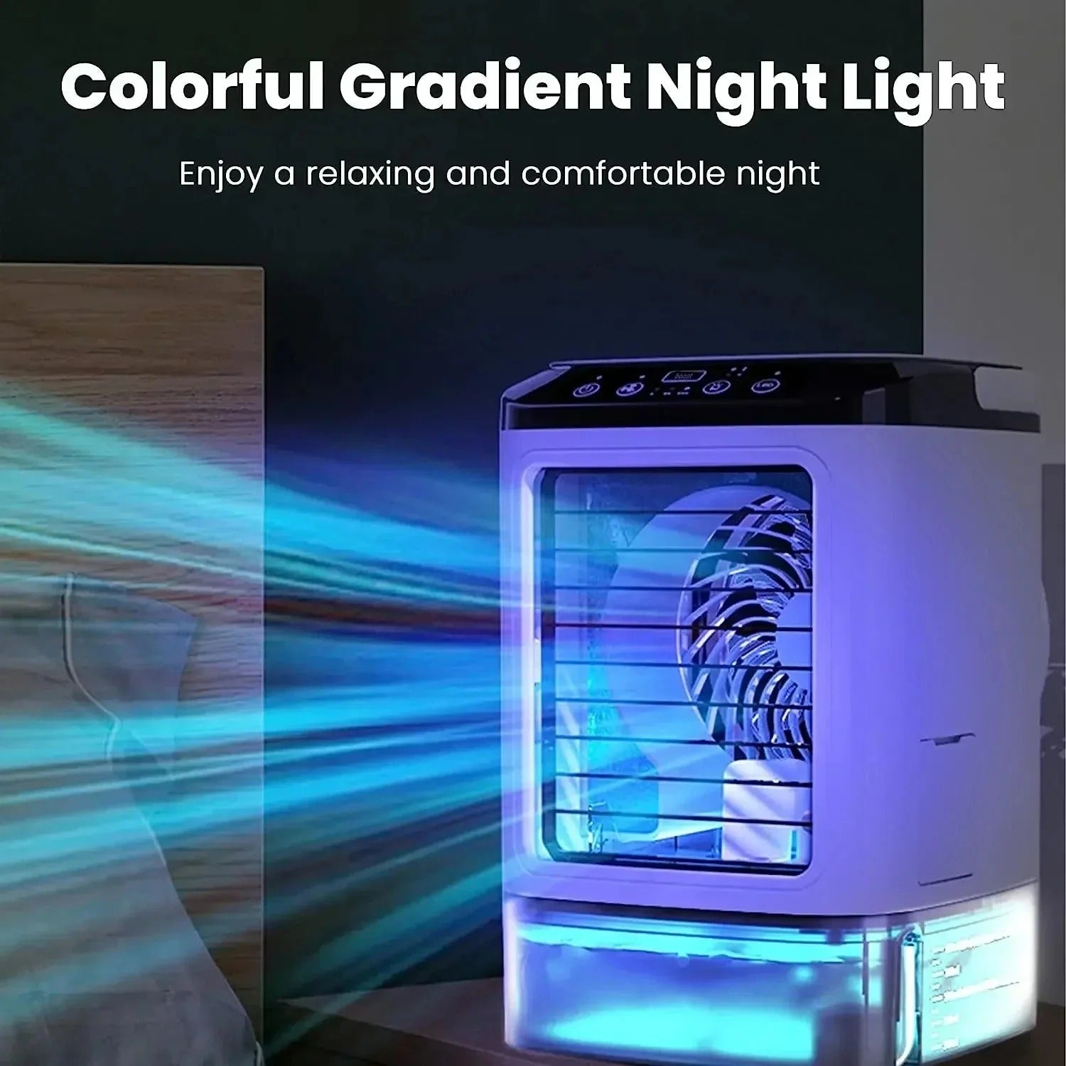 Ultrasonic Misting Portable Air Cooler with LED Night Light Feature