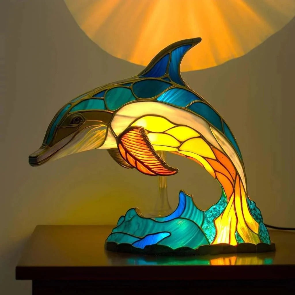 Stained Glass Animal Table Lamp